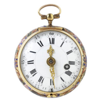 Swiss gold verge watch with enamel erotic scene Circa 1680