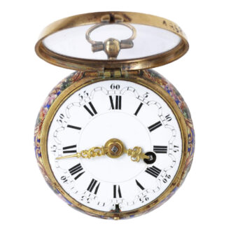 Swiss gold verge watch with enamel erotic scene Circa 1680