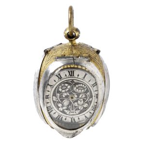 Swiss silver verge watch in form of a tulip bud Circa 1635