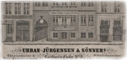 Urban-Jürgensen & Sönners Chronometer & Uhr Shop on Gothersgade in Copenhaven1863