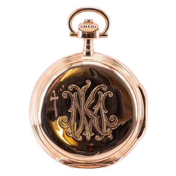 German 14K rose gold hunting cased lever watch Circa 1914 German 14K rose gold hunting cased lever watch Circa 1914