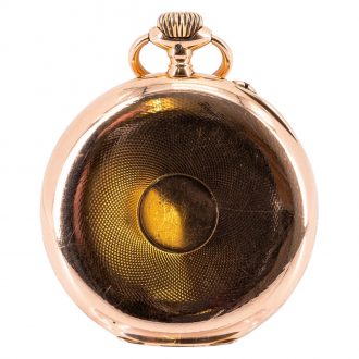Swiss 14K rose gold open faced lever pocket watch Circa 1905