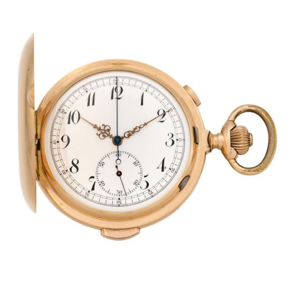 Swiss rose gold quarter repeating chronograph Circa 1900 Swiss rose gold quarter repeating chronograph Circa 1900
