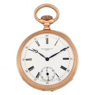 Swiss 18K rose gold open faced lever pocket watch Circa 1885 Swiss 18K rose gold open faced lever pocket watch Circa 1885