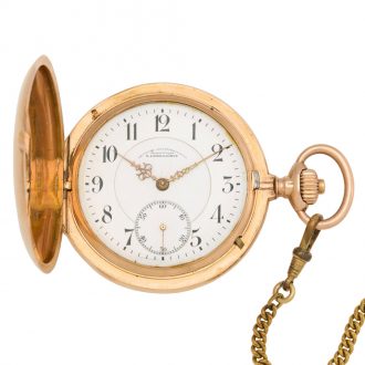 Swiss 14 carat rose gold hunting cased lever watch Circa 1910