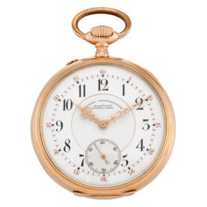 German 14K rose gold open faced lever watch Circa 1900