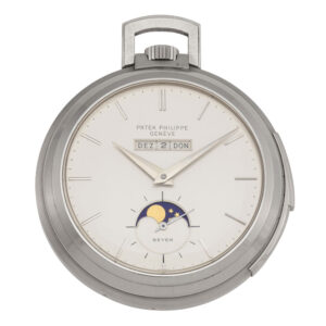 Unique Swiss 18K white gold complicated lever watch Circa 1972