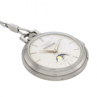 Unique Swiss 18K white gold complicated lever watch Circa 1972