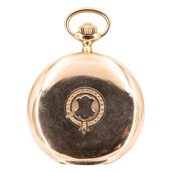 Swiss 14 carat rose gold hunting cased lever watch Circa 1915 Swiss 14 carat rose gold hunting cased lever watch Circa 1915
