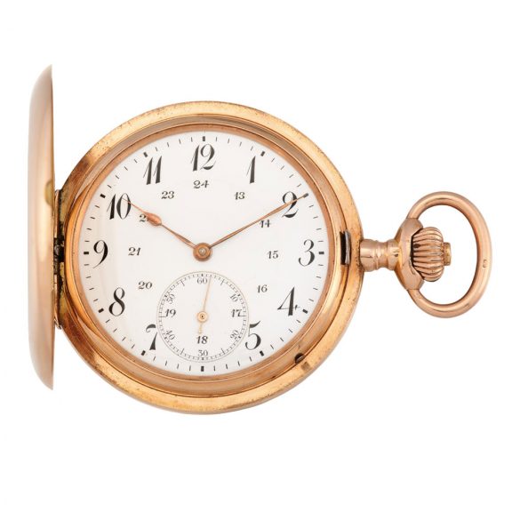 Swiss 14 carat rose gold hunting cased lever watch Circa 1915