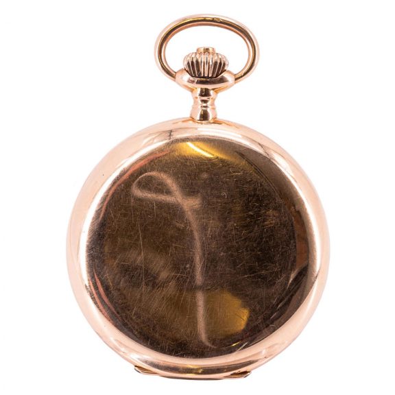 Swiss 14 carat rose gold hunting cased lever watch Circa 1915 Swiss 14 carat rose gold hunting cased lever watch Circa 1915