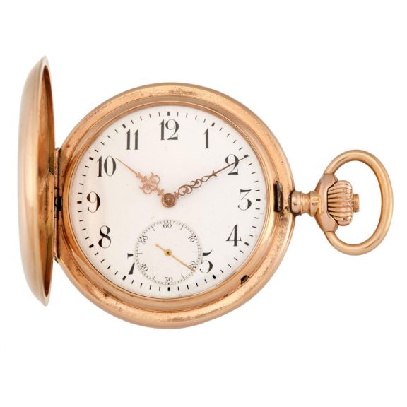 Swiss rose gold hunting cased lever pocket watch Circa 1905 Swiss rose gold hunting cased lever pocket watch Circa 1905