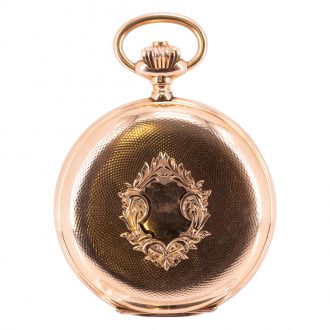 Swiss rose gold hunting cased lever pocket watch Circa 1905