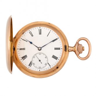 Swiss rose gold hunting cased lever pocket watch Circa 1912