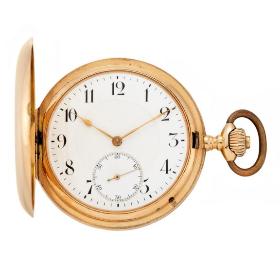 Swiss rose gold hunting cased lever pocket watch Circa 1915 Swiss rose gold hunting cased lever pocket watch Circa 1915