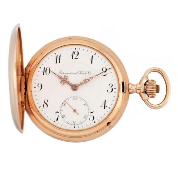 Swiss 14 carat rose gold hunting cased lever watch Circa 1905 Swiss 14 carat rose gold hunting cased lever watch Circa 1905