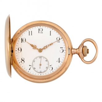 Swiss 18 carat rose gold hunting cased lever watch Circa 1905