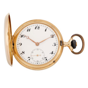 Swiss 14 carat rose gold hunting cased lever watch Circa 1919