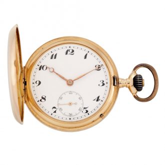 Swiss 14 carat rose gold hunting cased lever watch Circa 1919