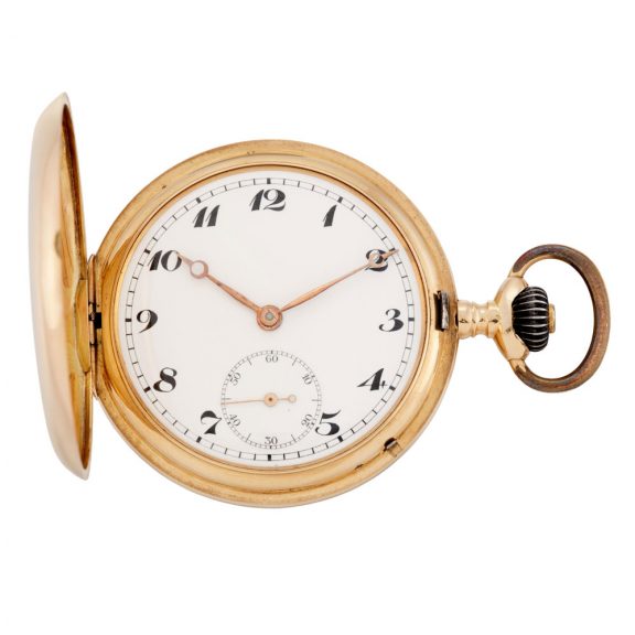 Swiss 14 carat rose gold hunting cased lever watch Circa 1919