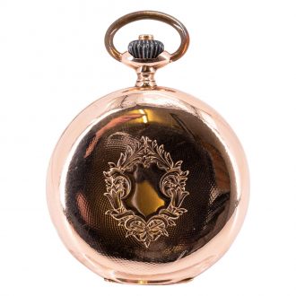 Swiss rose gold hunting cased lever pocket watch Circa 1900 Swiss rose gold hunting cased lever pocket watch Circa 1900