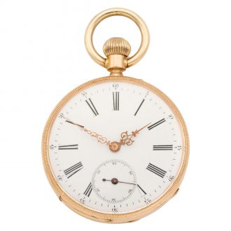 Very fine Swiss 18K rose gold lever pocket watch Circa 1885