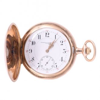 Large Swiss rose gold hunting cased lever watch Circa 1885