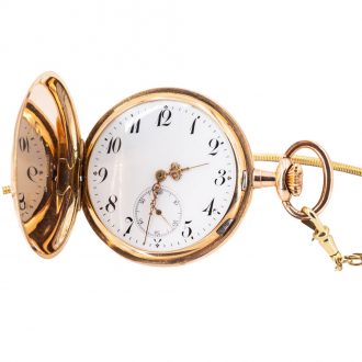 Swiss 18 carat rose gold hunting cased lever watch Circa 1905
