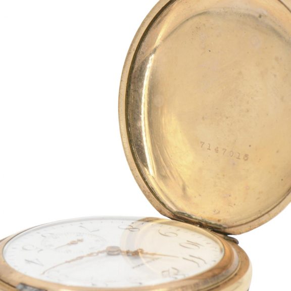 Large American 14K rose gold hunting cased lever Circa 1890 Large American 14K rose gold hunting cased lever Circa 1890