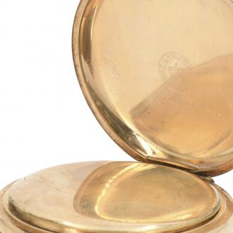 Large American 14K rose gold hunting cased lever Circa 1890