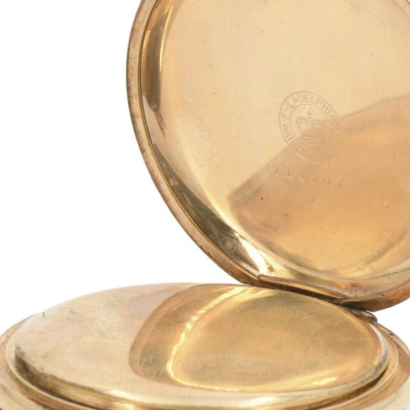 Large American 14K rose gold hunting cased lever Circa 1890 Large American 14K rose gold hunting cased lever Circa 1890