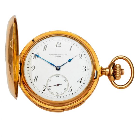 Swiss 18K gold minute repeating lever pocket watch Circa 1903