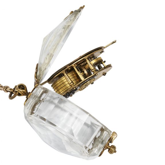 French rock crystal key wound verge pocket watch Circa 1685 French rock crystal key wound verge pocket watch Circa 1685