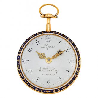 French gold and enamel key wound pocket watch Circa 1810 French gold and enamel key wound pocket watch Circa 1810