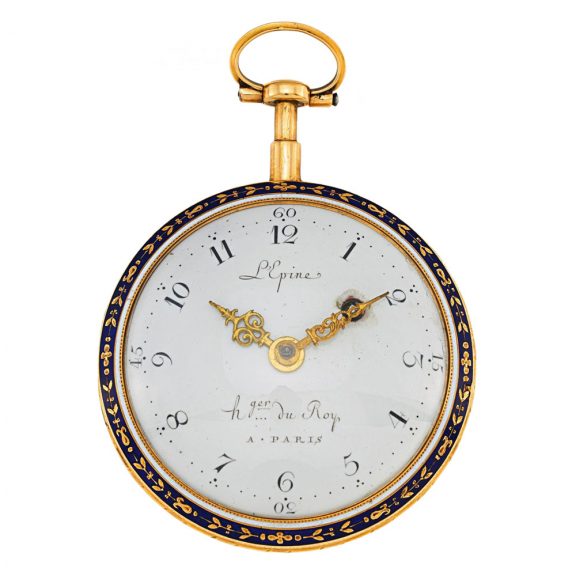 French gold and enamel key wound pocket watch Circa 1810 French gold and enamel key wound pocket watch Circa 1810