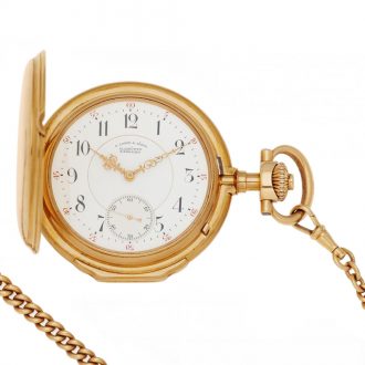German 18K rose gold hunting cased lever watch Circa 1890