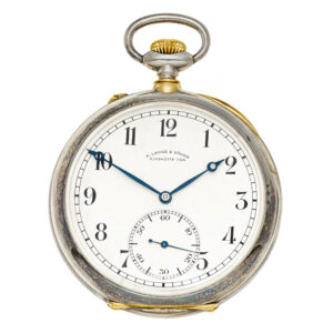 German silver and gold open faced lever watch Circa 1940