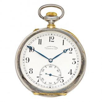 German silver and gold open faced lever watch Circa 1940