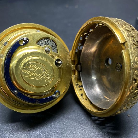 English 18K gold quarter repeating pocket watch Circa 1750 English 18K gold quarter repeating pocket watch Circa 1750