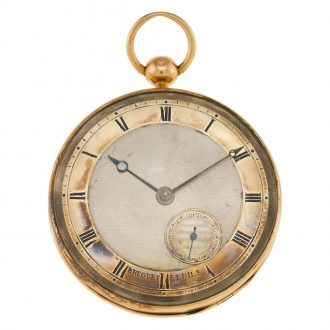 French 18K rose gold open faced cylinder watch Circa 1820