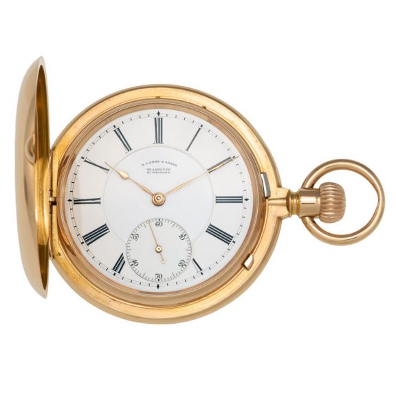 Large German 18K gold hunting cased lever watch Circa 1900