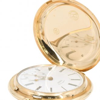 Large German 18K gold hunting cased lever watch Circa 1900