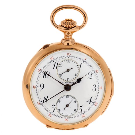 Swiss rose gold minute repeating split seconds chronograph Circa 1900 Swiss rose gold minute repeating split seconds chronograph Circa 1900