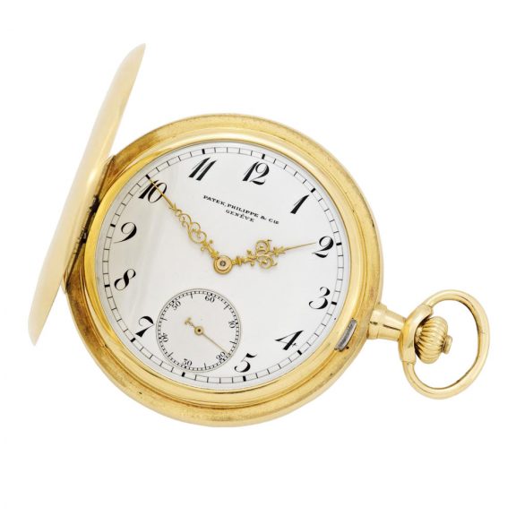 Swiss 18K gold hunting cased lever pocket watch Circa 1905