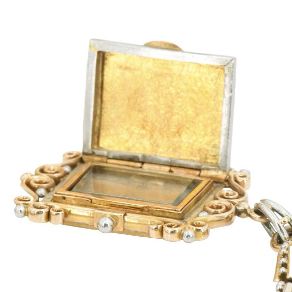 German 18K rose gold hunting cased lever with chain Circa 1867 German 18K rose gold hunting cased lever with chain Circa 1867