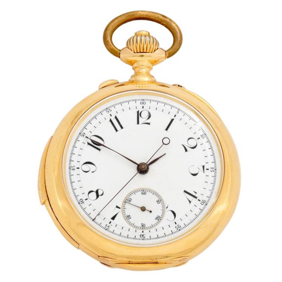 Very fine Swiss 18K gold repeating chronograph Circa 1900