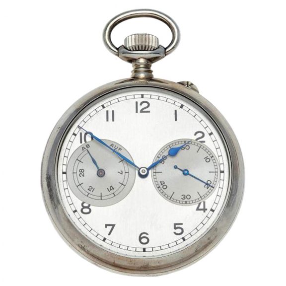 German stainless steel 35h power reserve deck watch Circa 1940