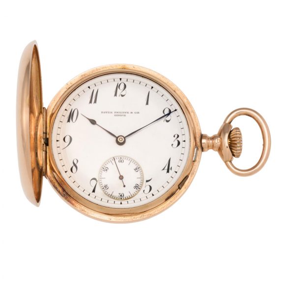 Swiss 18K rose gold open faced lever pocket watch Circa 1900