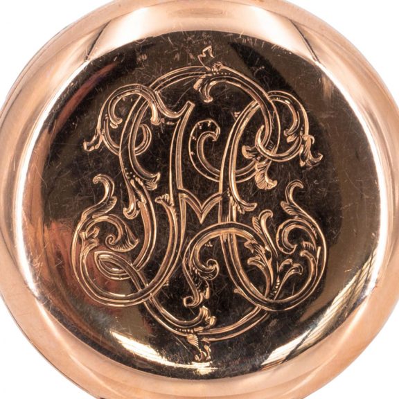 Swiss 18K rose gold open faced lever pocket watch Circa 1900 Swiss 18K rose gold open faced lever pocket watch Circa 1900