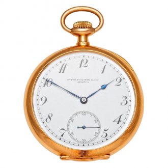 Elegant Swiss 18K gold open faced lever watch Circa 1911